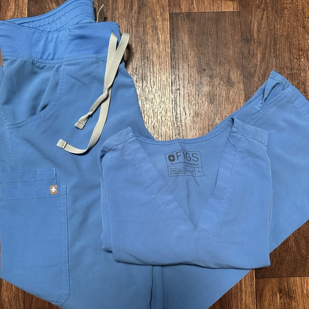 Figs Blue Track Pants Joggers